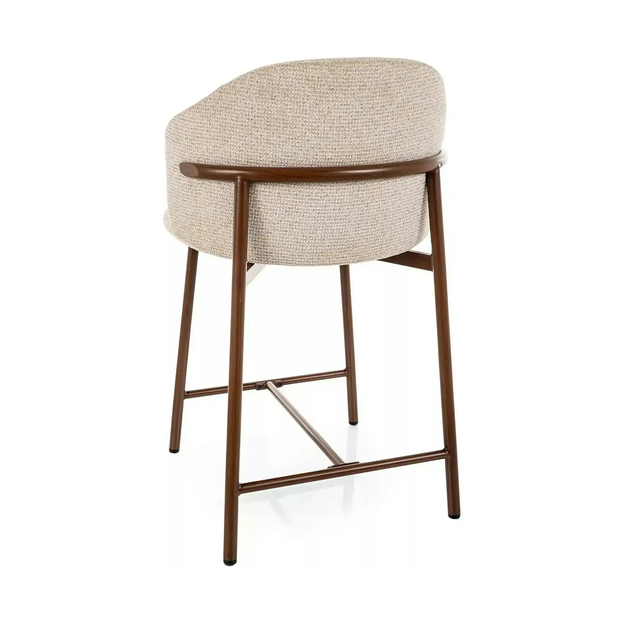 Scaun bar OSAKA H-2, bej deschis/nuc, stofă/metal, 54x43x88 cm