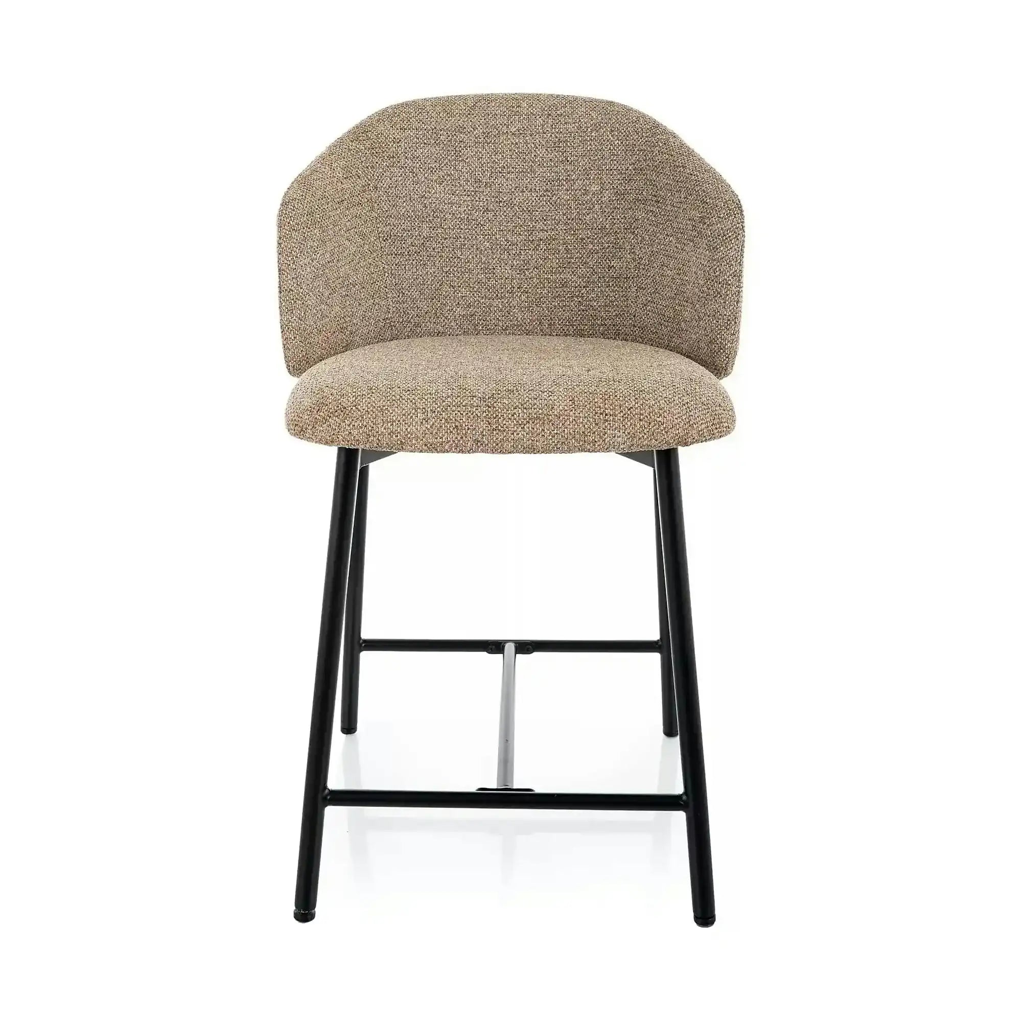 Scaun bar OSAKA H-2, bej/negru, stofă/metal, 54x43x88 cm