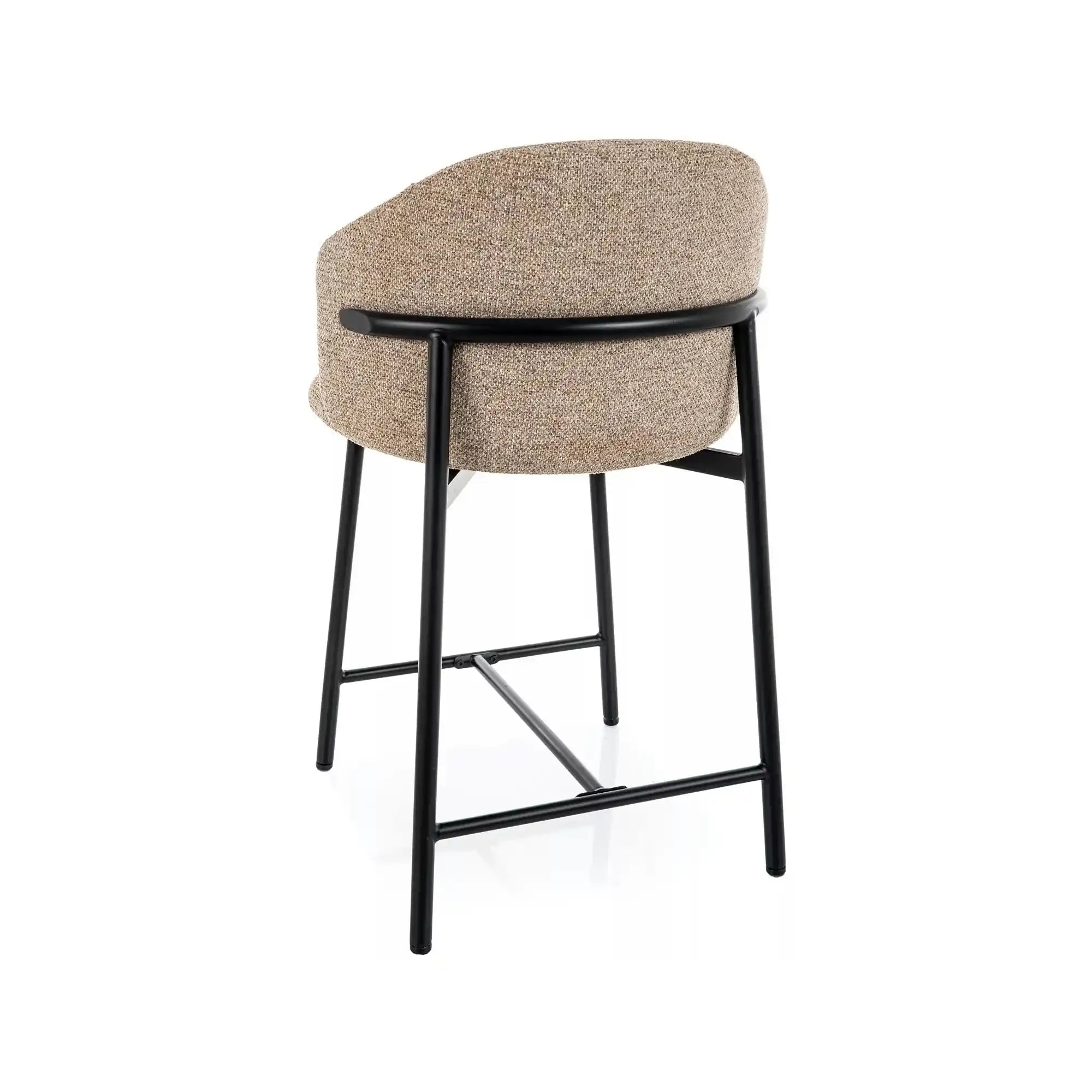 Scaun bar OSAKA H-2, bej/negru, stofă/metal, 54x43x88 cm