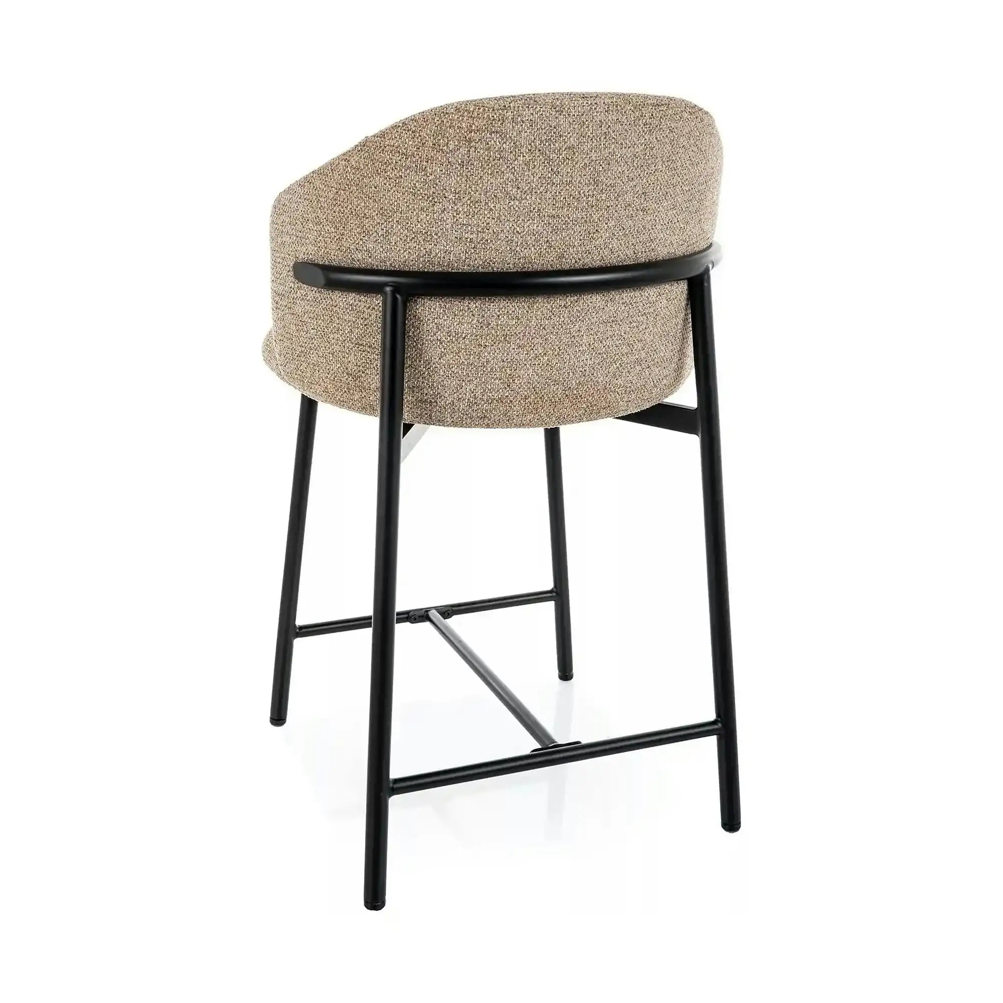Scaun bar OSAKA H-2, bej/negru, stofă/metal, 54x43x88 cm