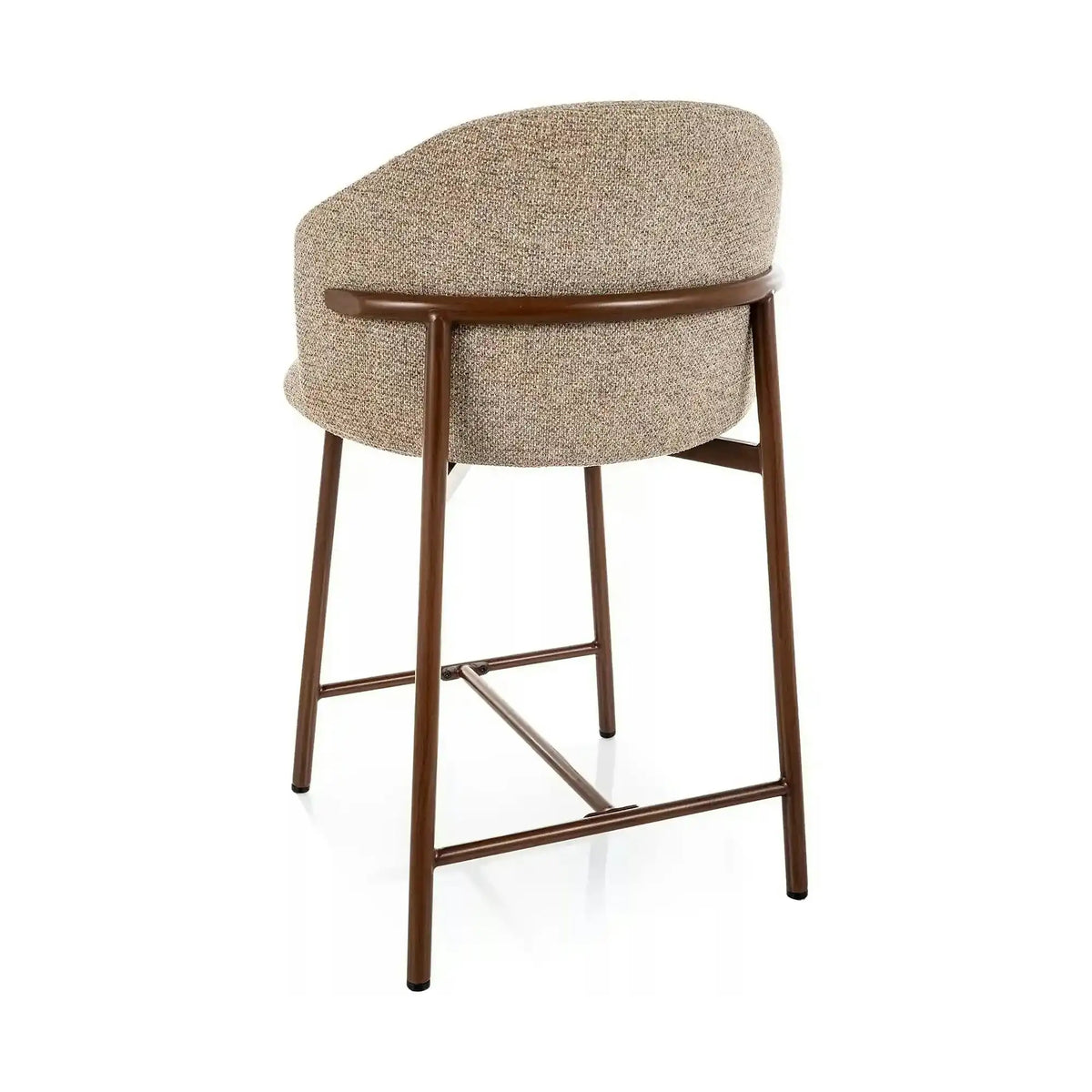 Scaun bar OSAKA H-2, bej/nuc, stofă/metal, 54x43x88 cm