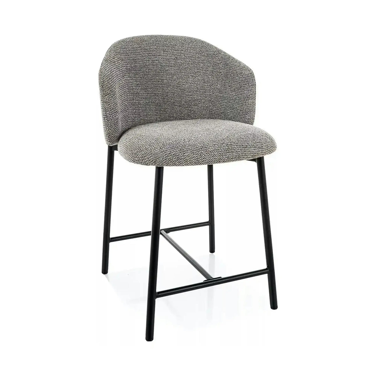Scaun bar OSAKA H-2, gri/negru, stofă/metal, 54x43x88 cm
