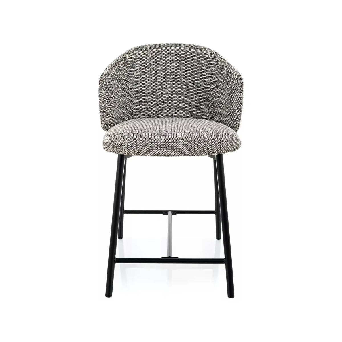 Scaun bar OSAKA H-2, gri/negru, stofă/metal, 54x43x88 cm