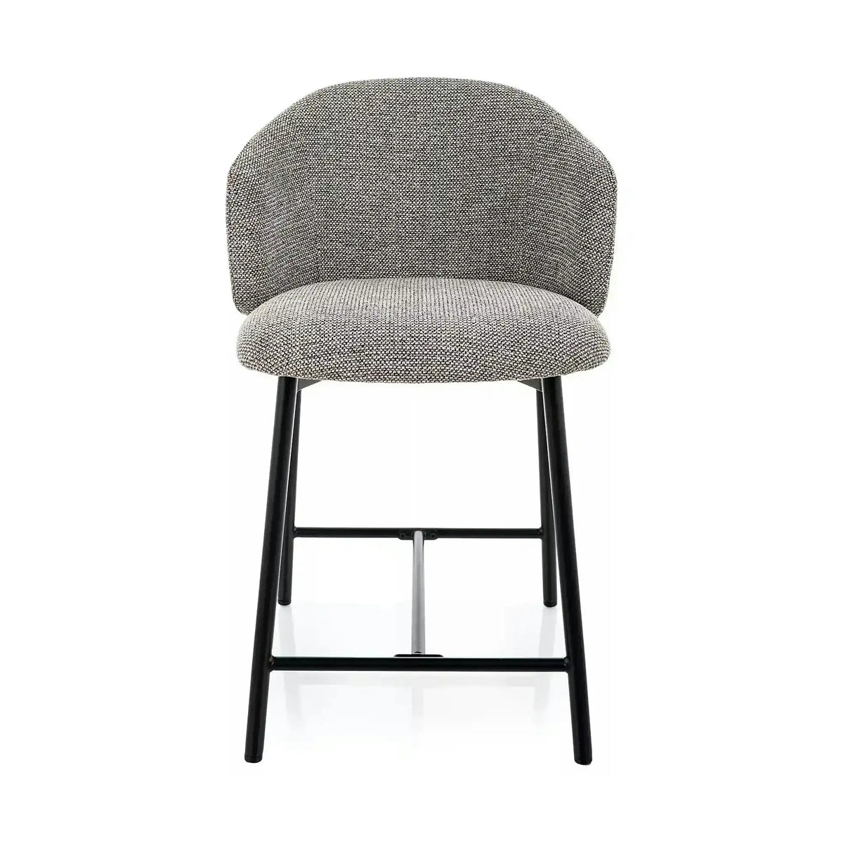 Scaun bar OSAKA H-2, gri/negru, stofă/metal, 54x43x88 cm