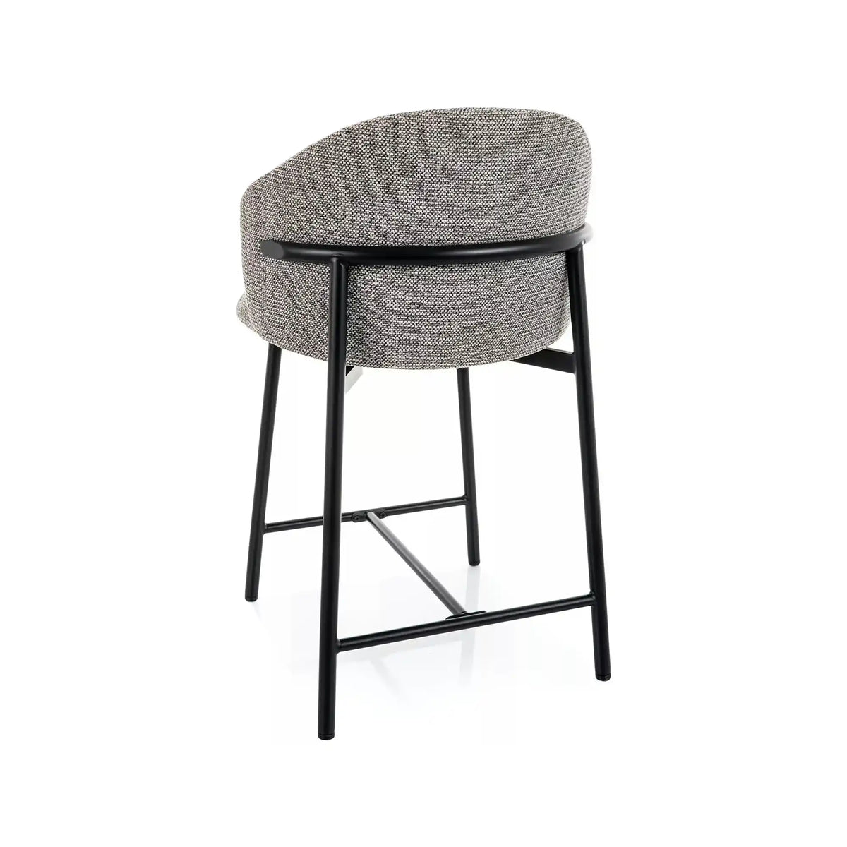 Scaun bar OSAKA H-2, gri/negru, stofă/metal, 54x43x88 cm