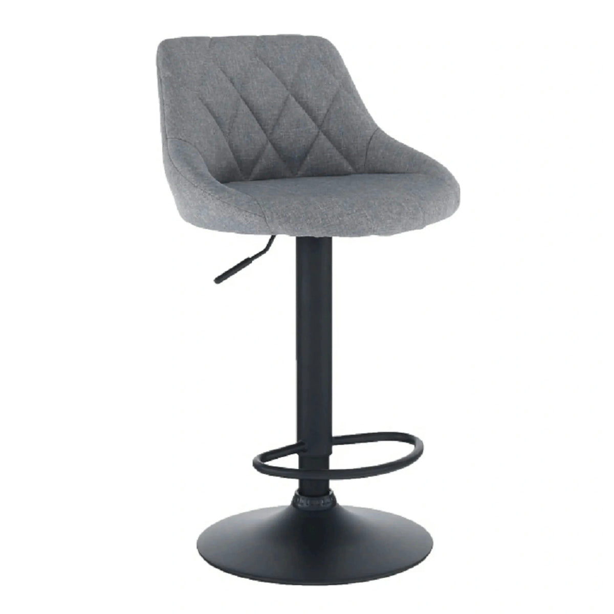 Scaun bar TERKAN, gri/negru, stofa clasica/otel, 48x51x84/105 cm