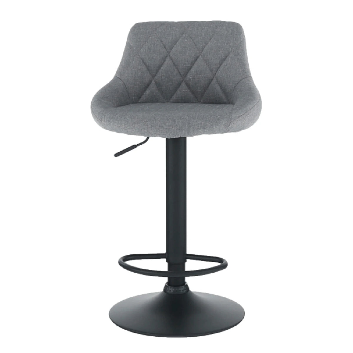 Scaun bar TERKAN, gri/negru, stofa clasica/otel, 48x51x84/105 cm