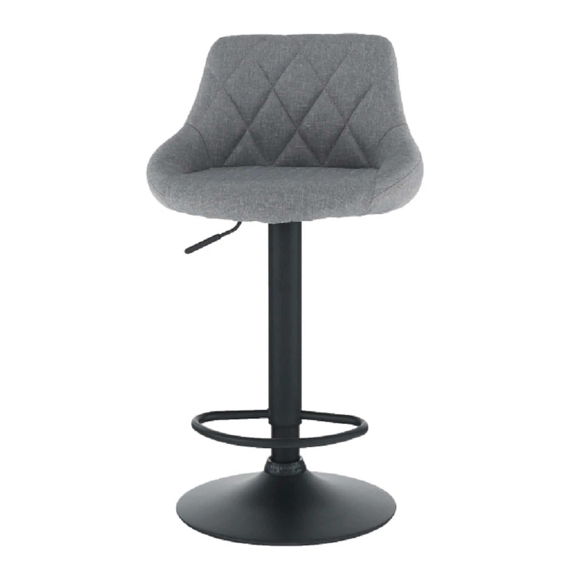 Scaun bar TERKAN, gri/negru, stofa clasica/otel, 48x51x84/105 cm