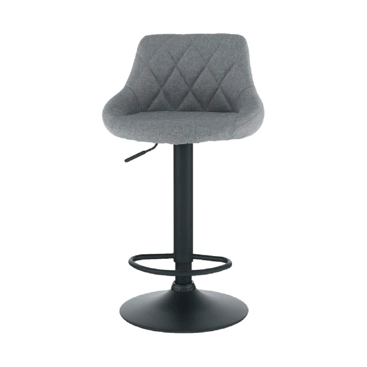 Scaun bar TERKAN, gri/negru, stofa clasica/otel, 48x51x84/105 cm