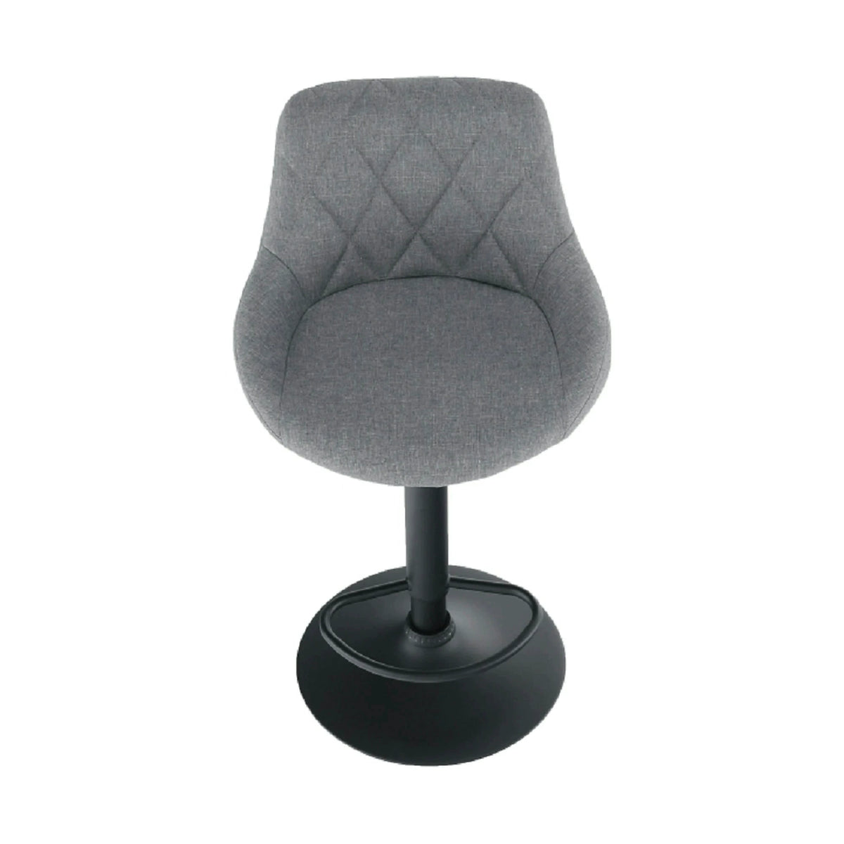 Scaun bar TERKAN, gri/negru, stofa clasica/otel, 48x51x84/105 cm