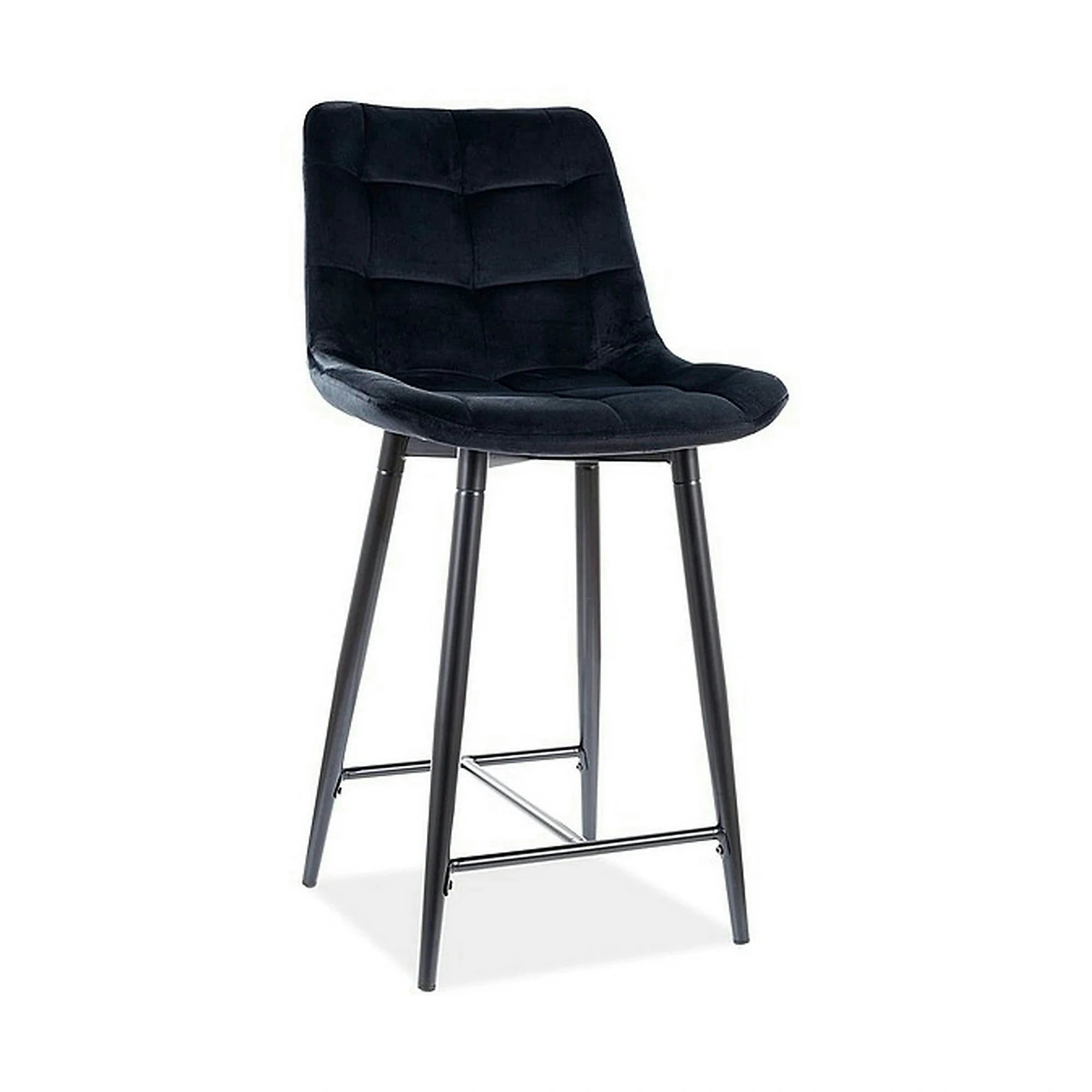 Scaun bar textil CHIC H-2, negru, 46x51x90 cm