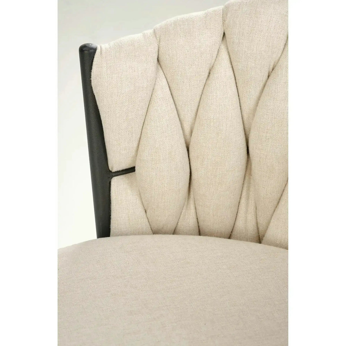 Scaun bar textil H125, bej - Nea 25, stofa clasica/otel, 53x54x90/105 cm