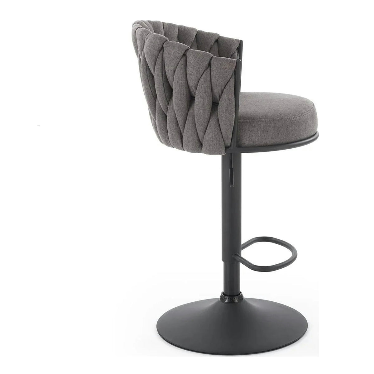 Scaun bar textil H125, gri - Nea 15, stofa clasica/otel, 53x54x90/105 cm