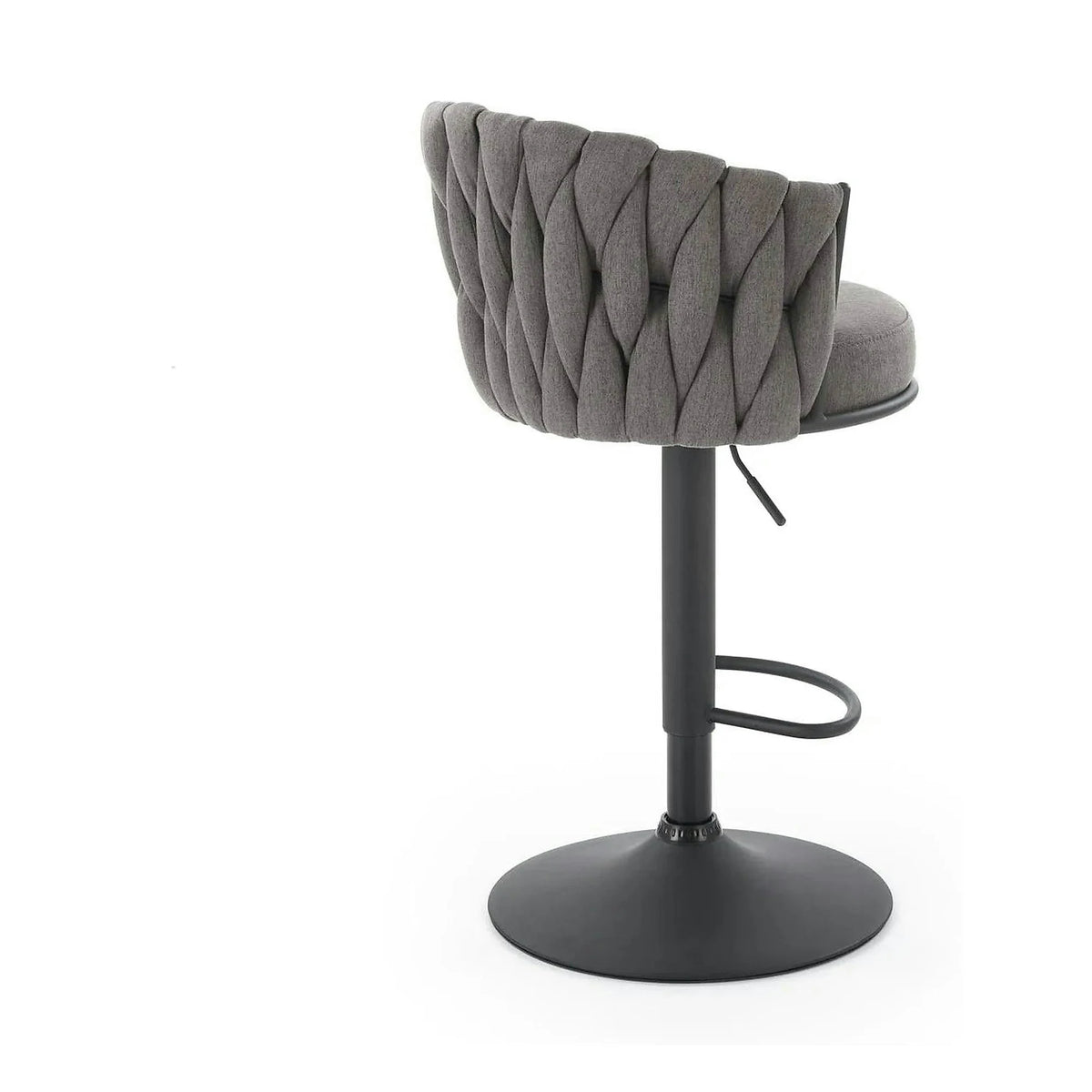 Scaun bar textil H125, gri - Nea 15, stofa clasica/otel, 53x54x90/105 cm