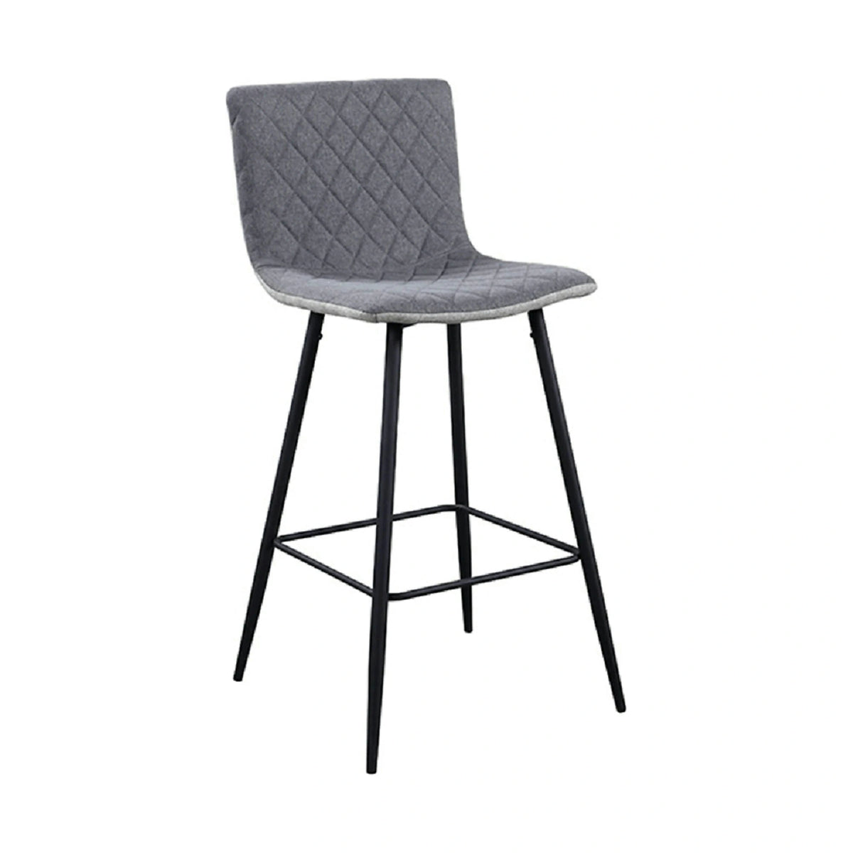 Scaun bar TORANA, gri/negru, stofa clasica/metal, 41x52x106 cm
