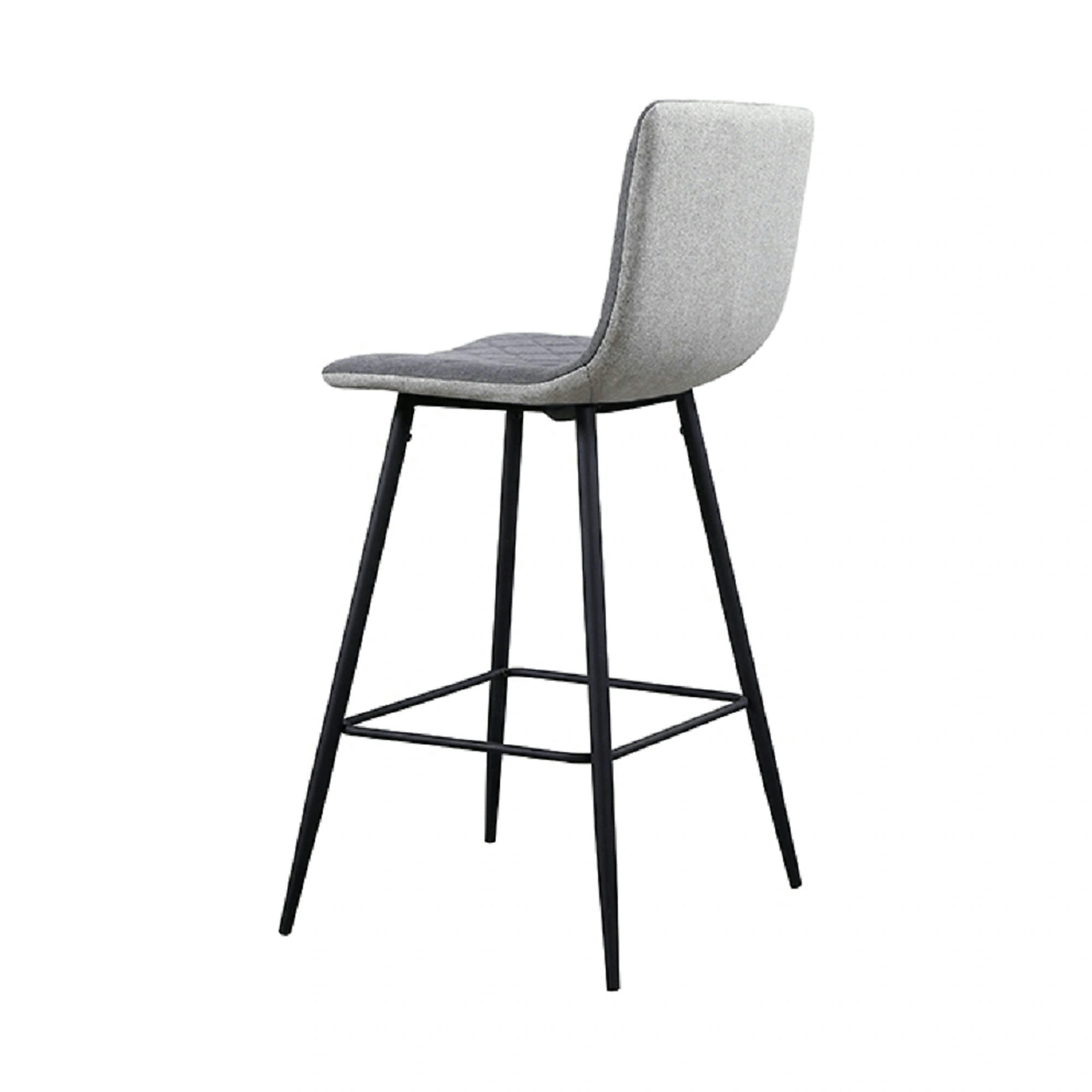 Scaun bar TORANA, gri/negru, stofa clasica/metal, 41x52x106 cm