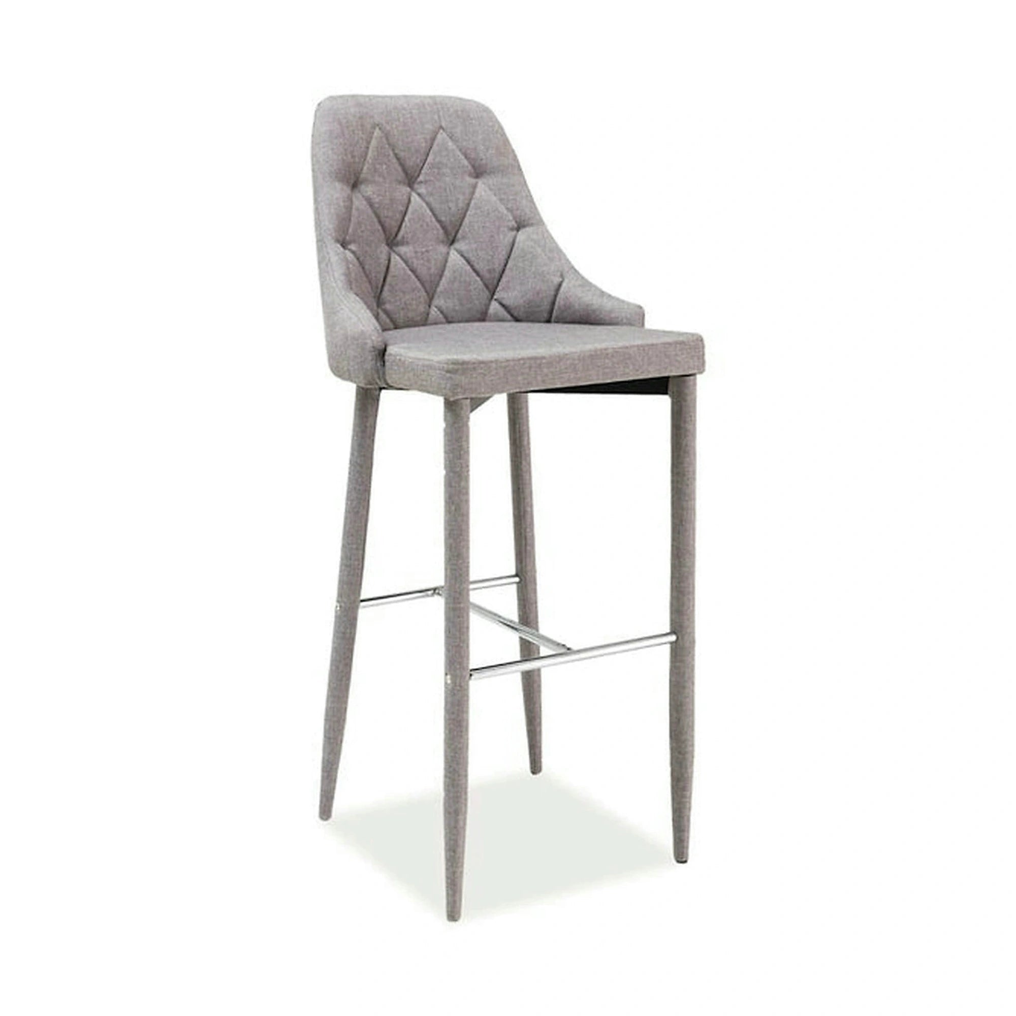 Scaun bar TRIX H-1, gri, stofă/metal, 46x42x109 cm