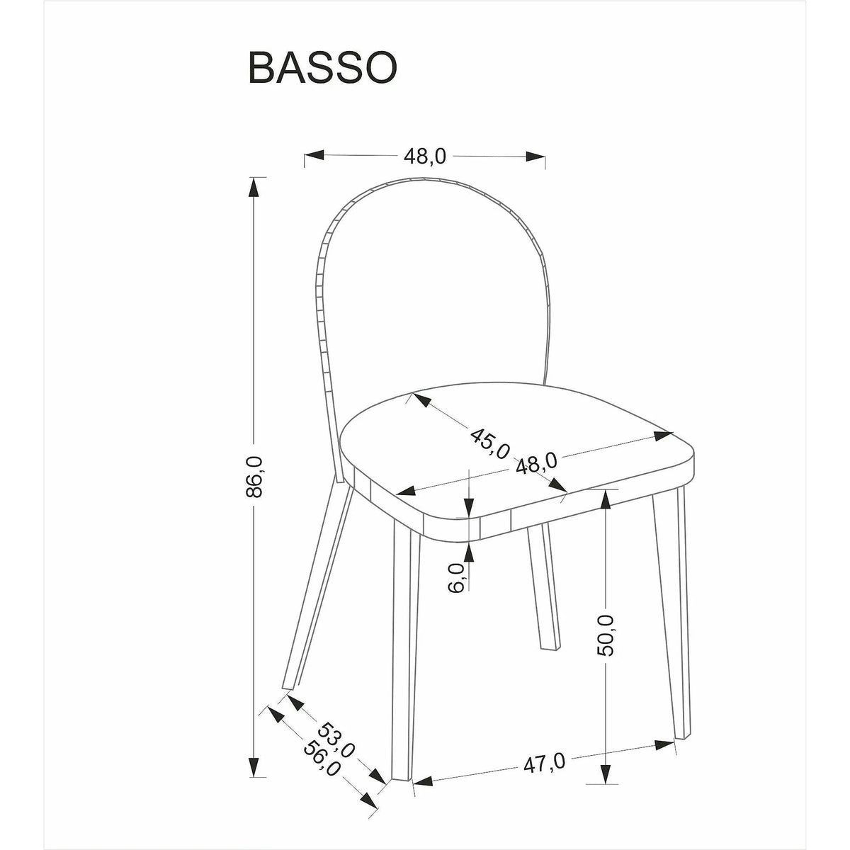 Scaun BASSO, bej - Cremona 14/nuc, stofa catifelata/lemn, 48x56x86 cm