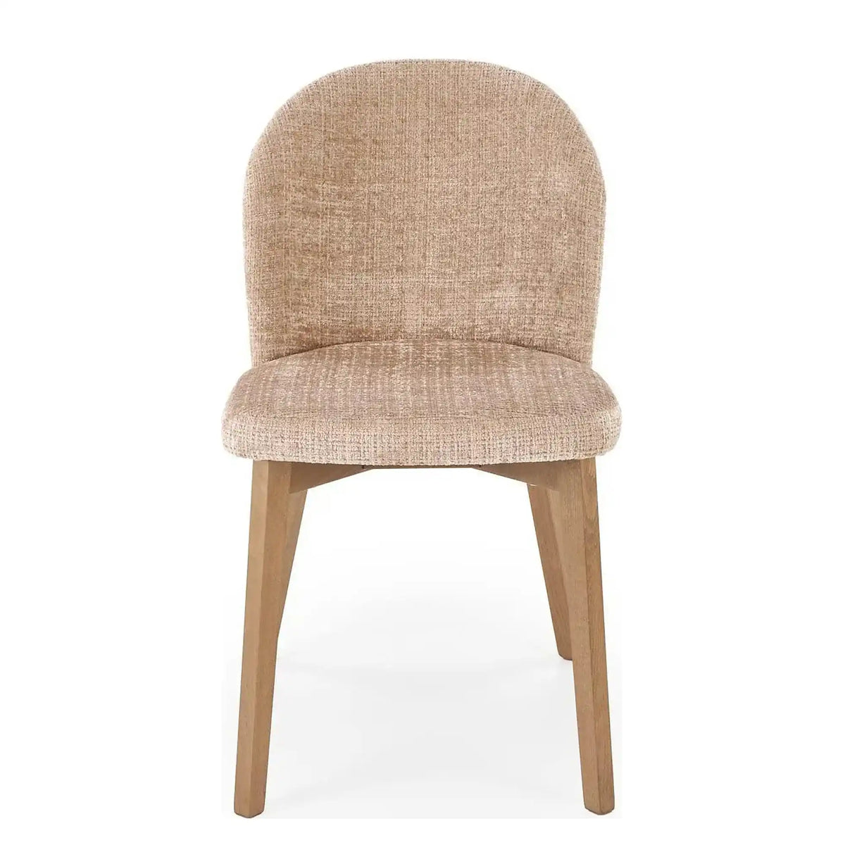 Scaun BASSO, bej - Cremona 14/nuc, stofa catifelata/lemn, 48x56x86 cm