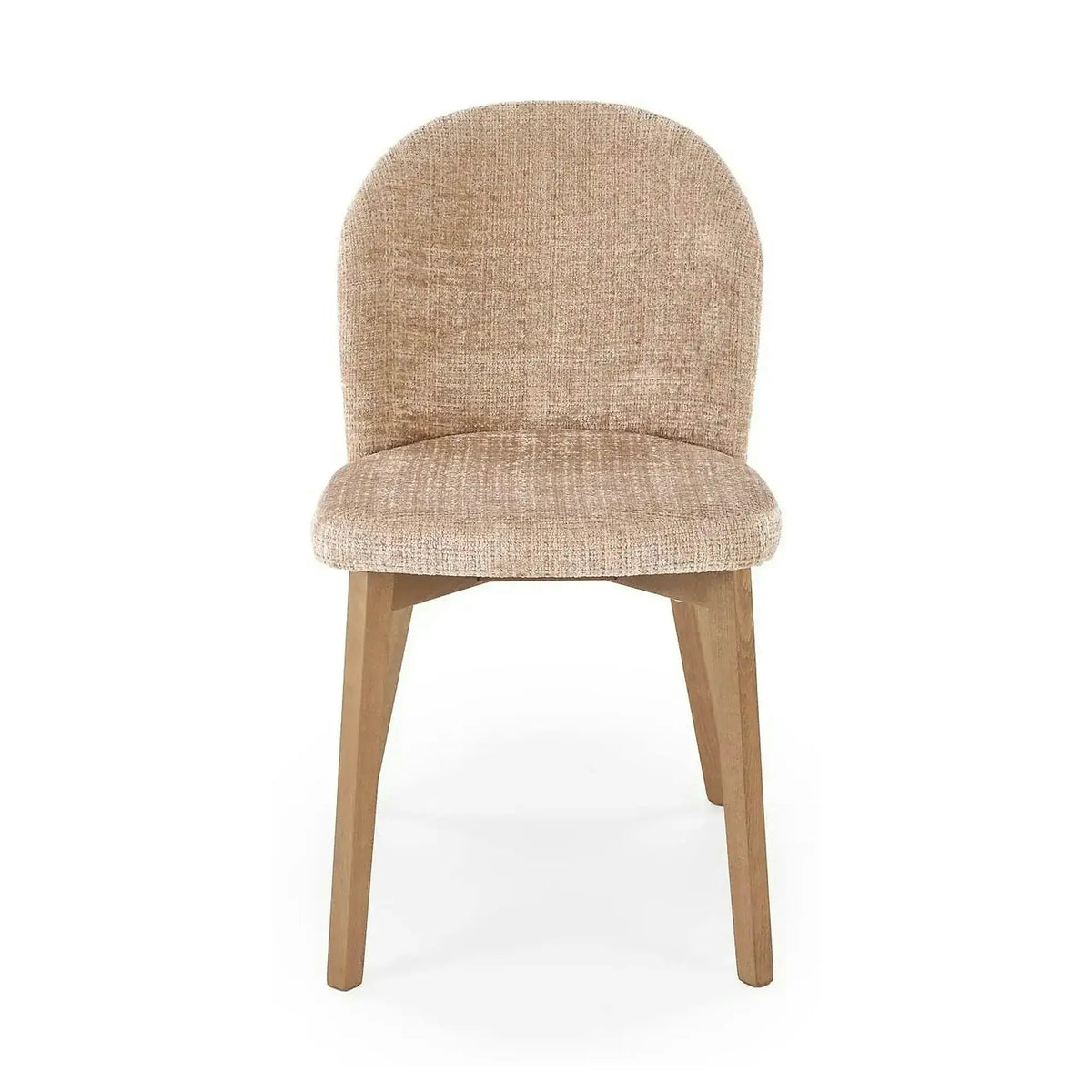 Scaun BASSO, bej - Cremona 14/nuc, stofa catifelata/lemn, 48x56x86 cm