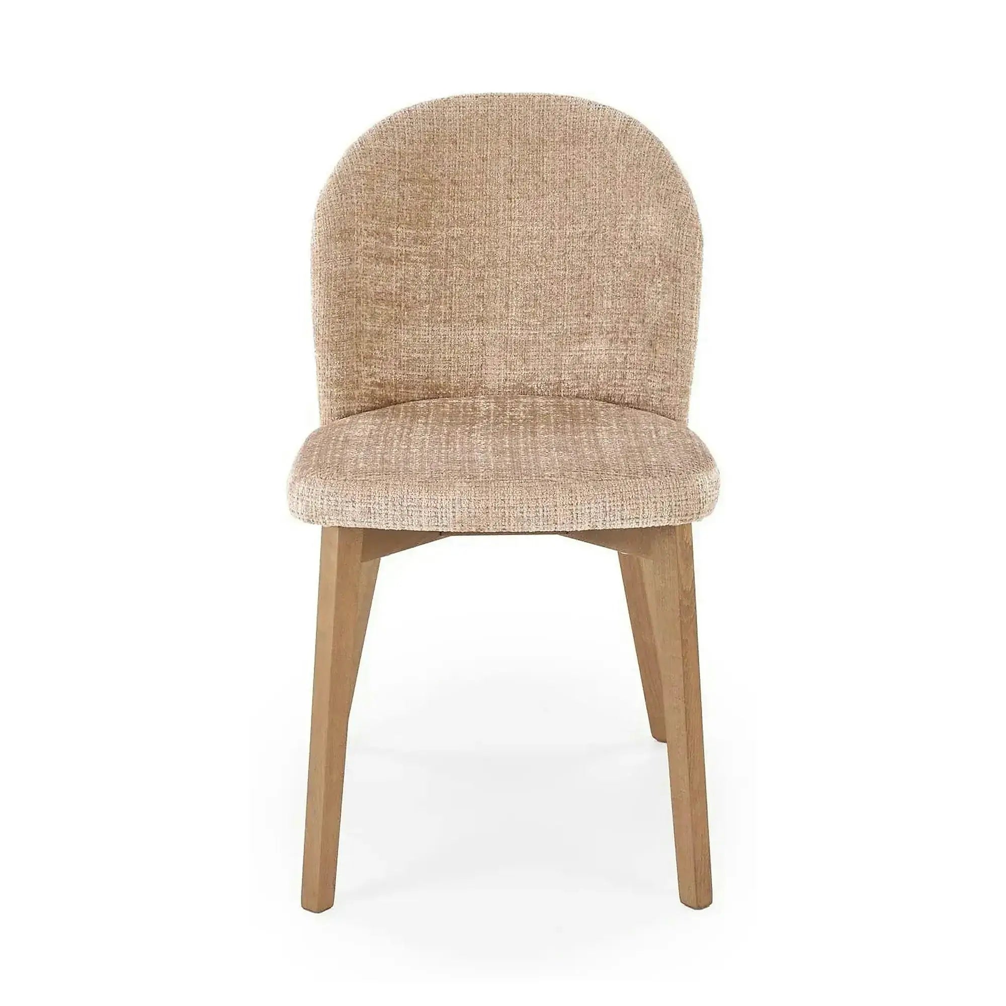 Scaun BASSO, bej - Cremona 14/nuc, stofa catifelata/lemn, 48x56x86 cm