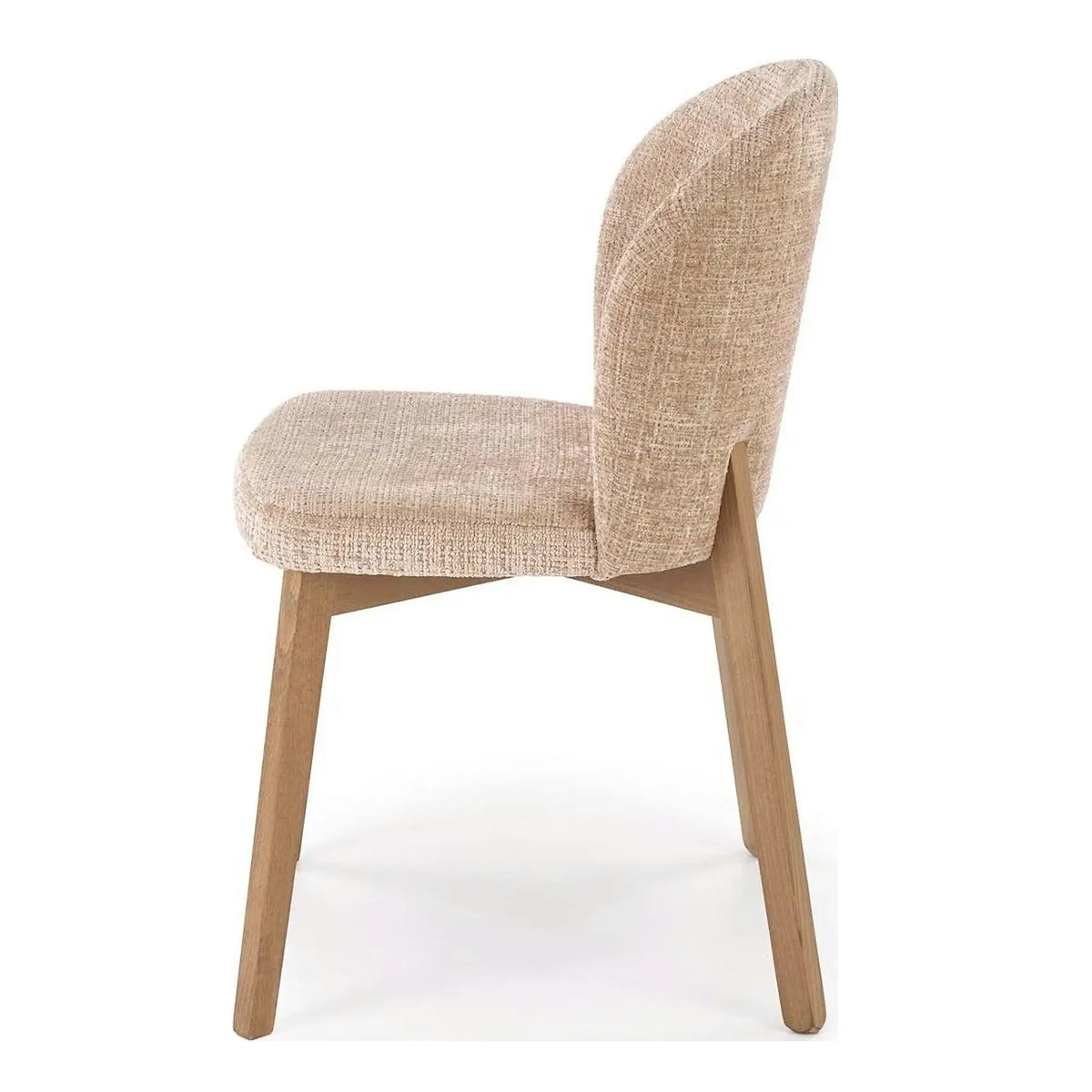 Scaun BASSO, bej - Cremona 14/nuc, stofa catifelata/lemn, 48x56x86 cm