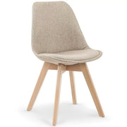 Scaun bej tapitat K303, stofa clasica/lemn, 48X54X83 CM