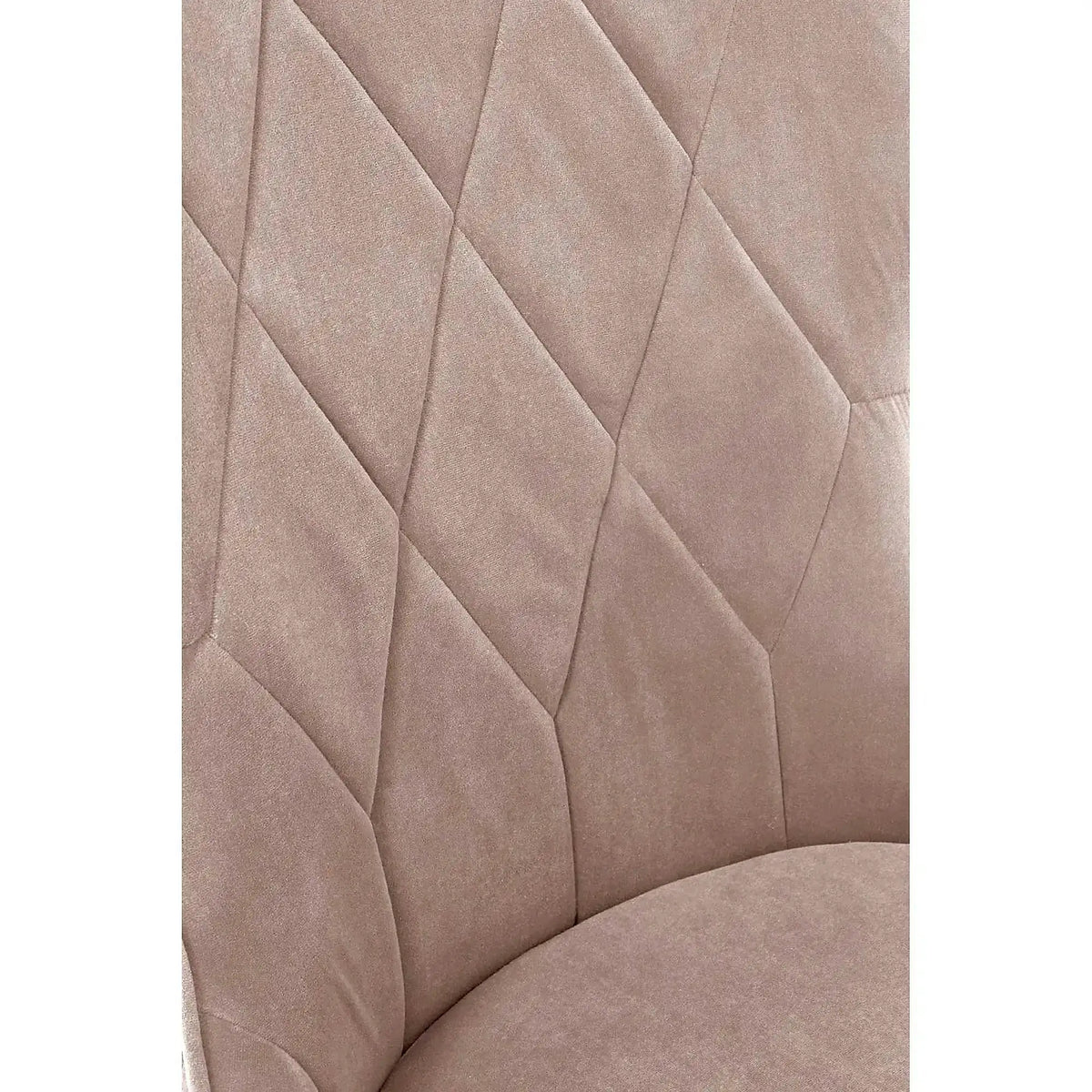 Scaun bej tapitat K366, stofa catifelata/metal, 52x58x92 cm