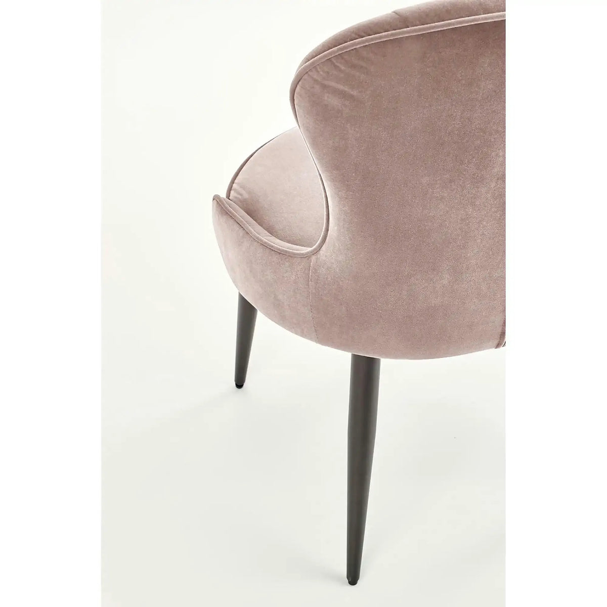Scaun bej tapitat K366, stofa catifelata/metal, 52x58x92 cm
