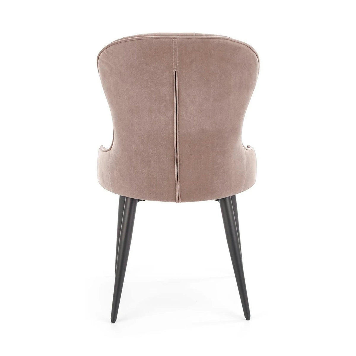Scaun bej tapitat K366, stofa catifelata/metal, 52x58x92 cm