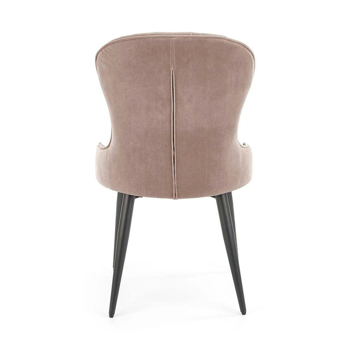Scaun bej tapitat K366, stofa catifelata/metal, 52x58x92 cm