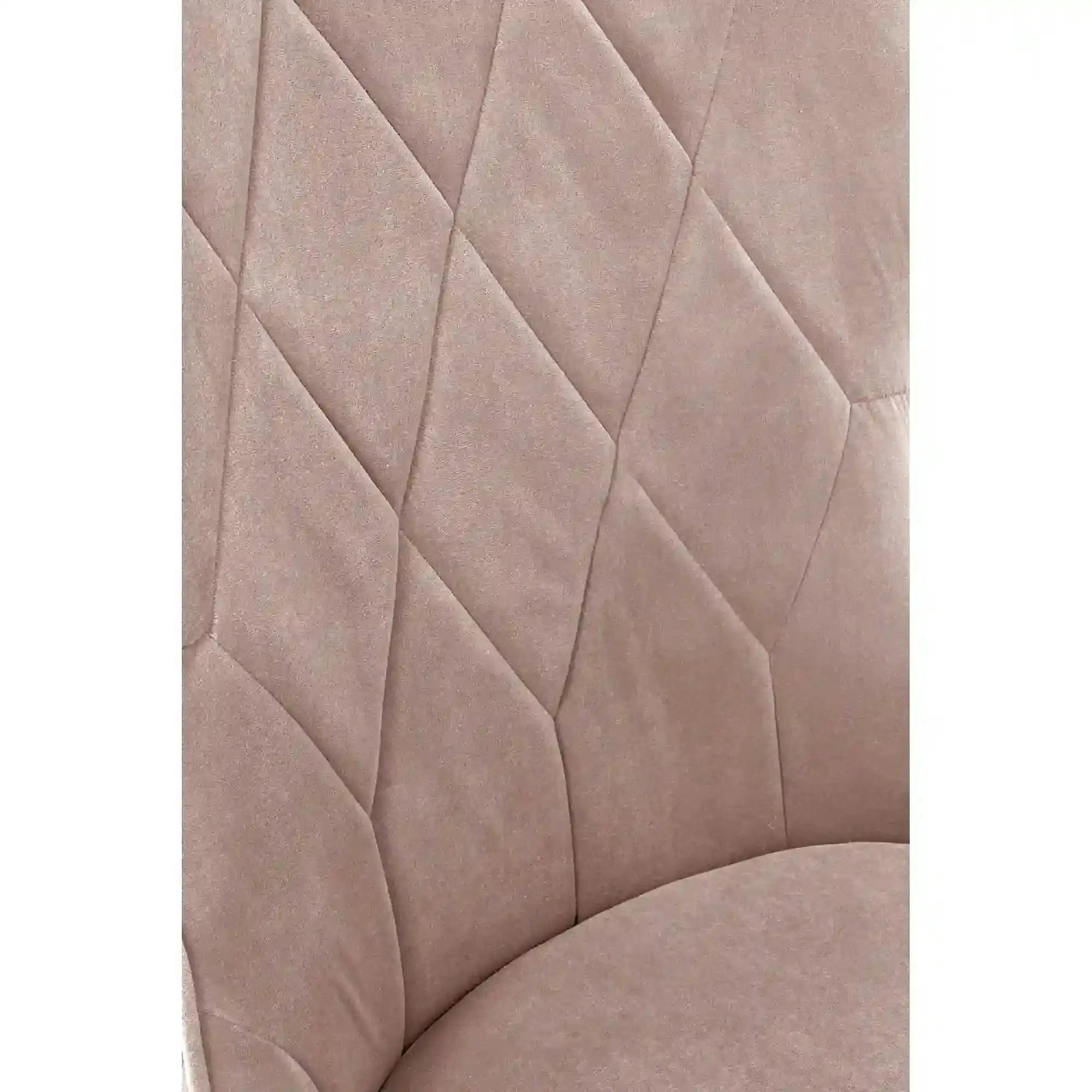 Scaun bej tapitat K366, stofa catifelata/metal, 52x58x92 cm