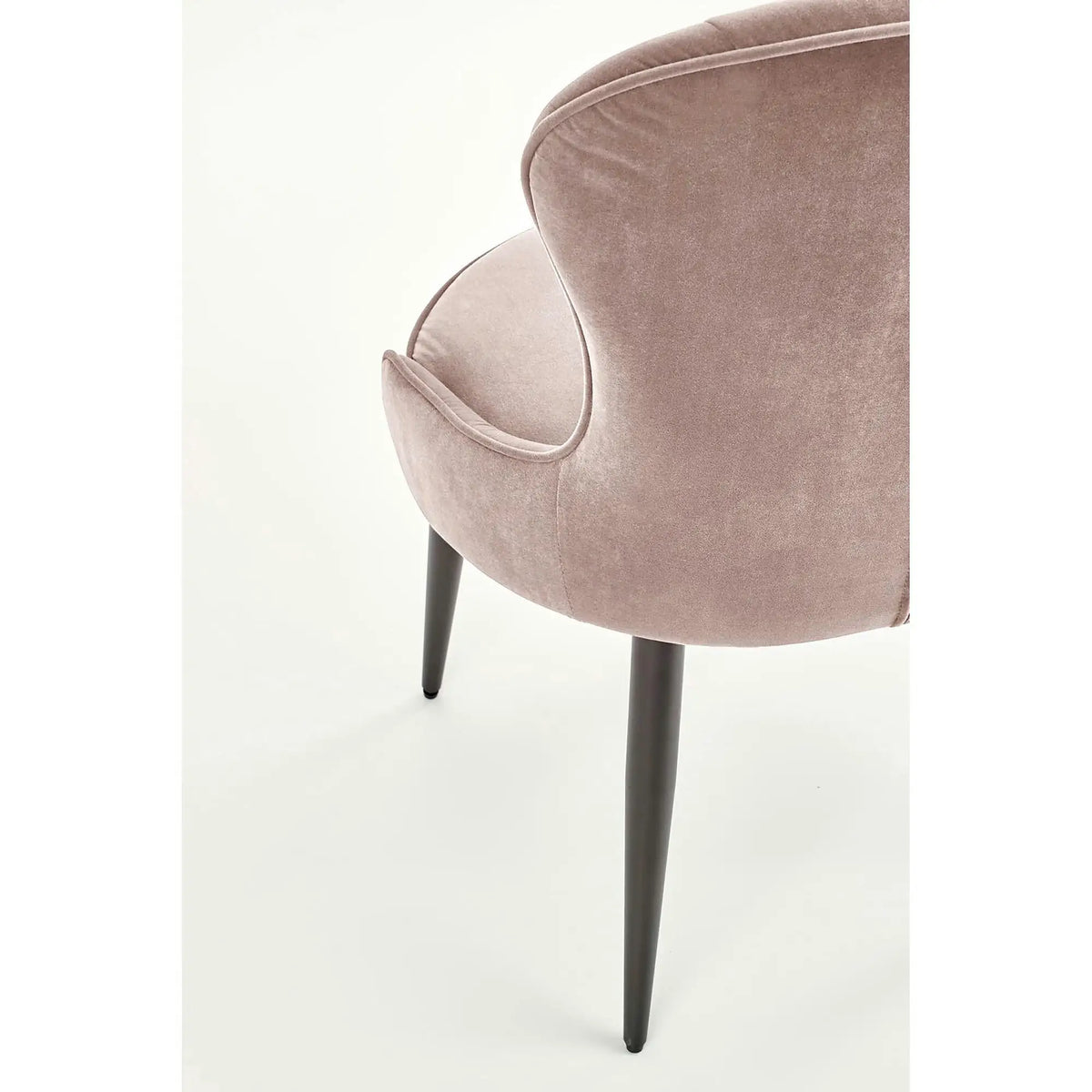Scaun bej tapitat K366, stofa catifelata/metal, 52x58x92 cm