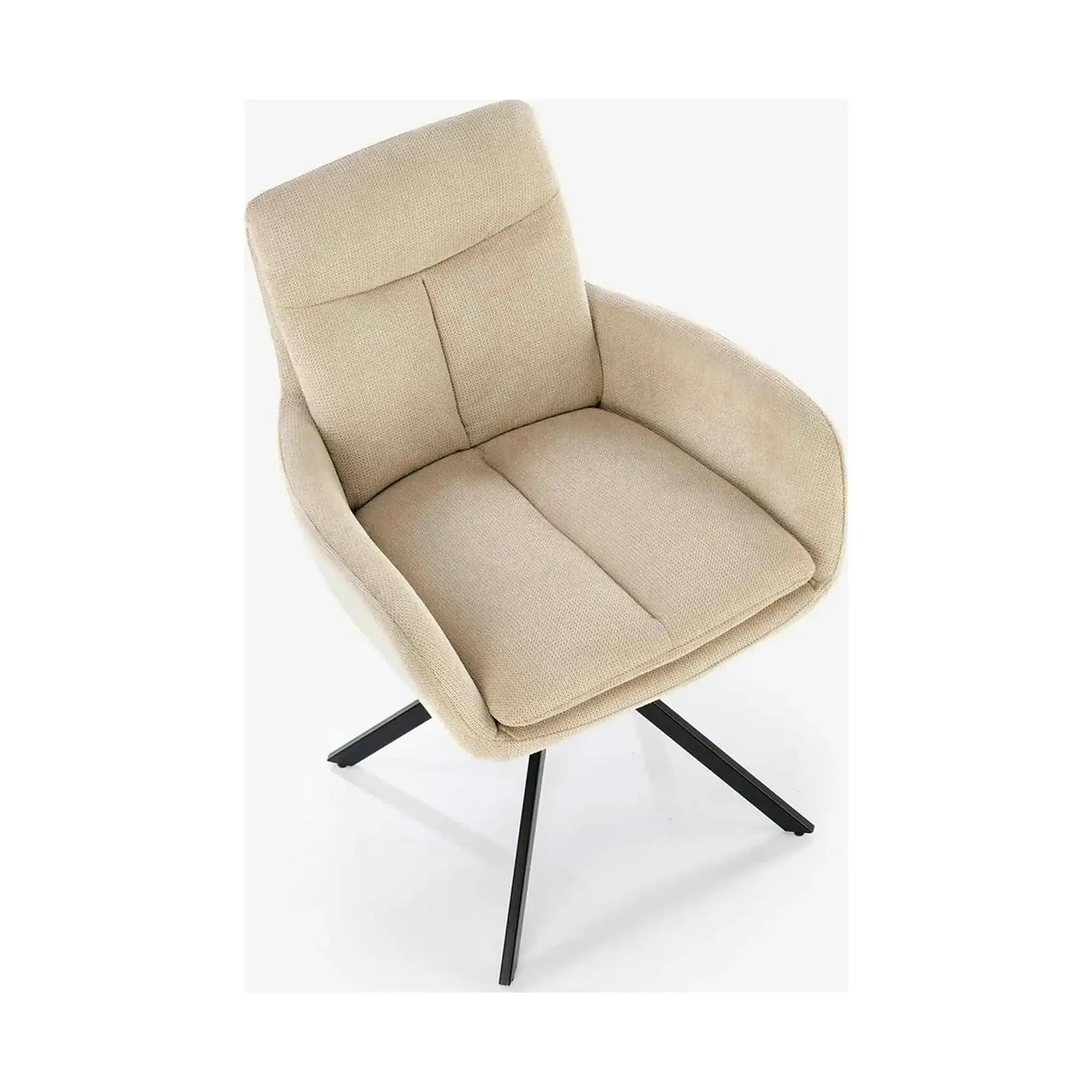 Scaun bej tapitat K536, stofa clasica/metal, 62x68x85 cm