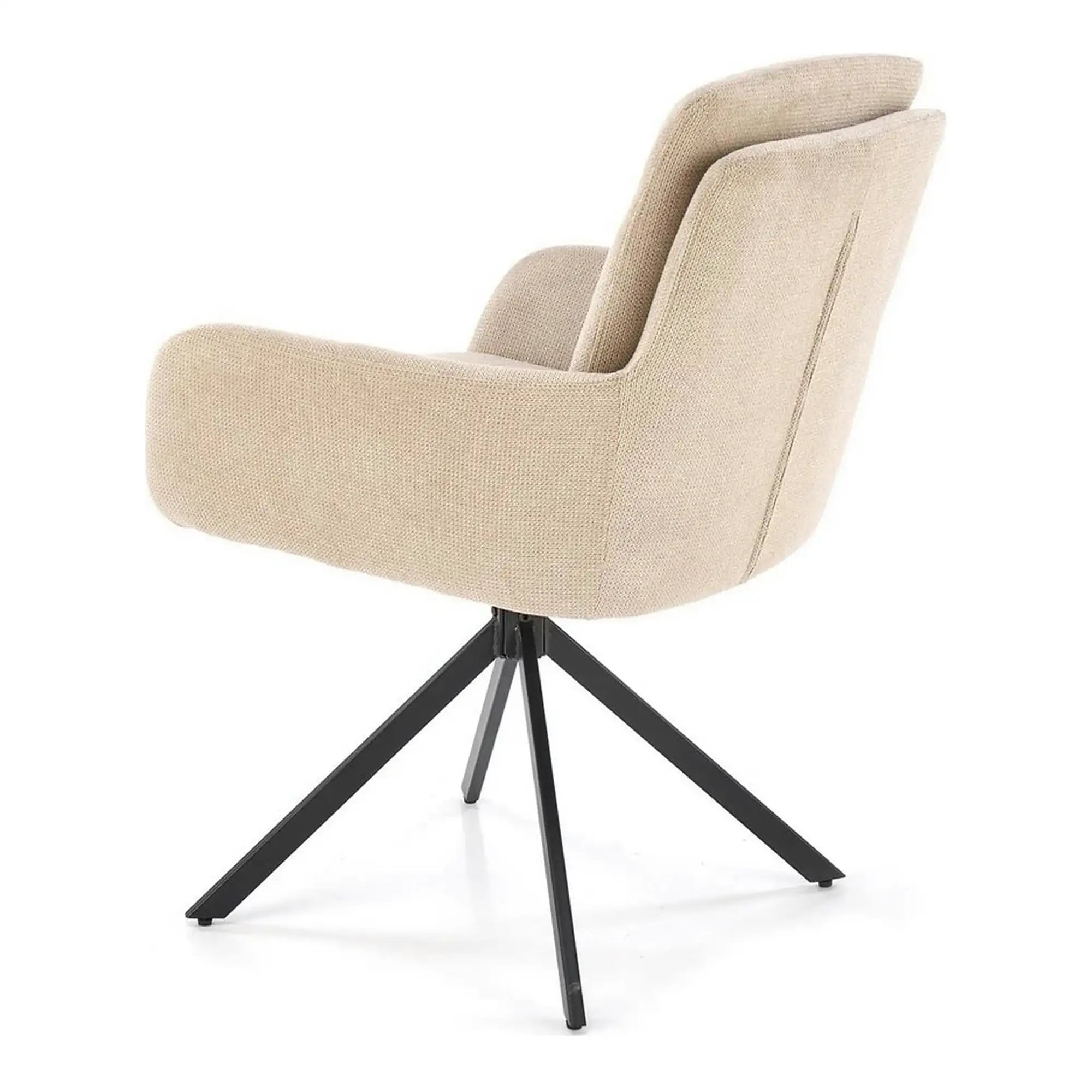 Scaun bej tapitat K536, stofa clasica/metal, 62x68x85 cm