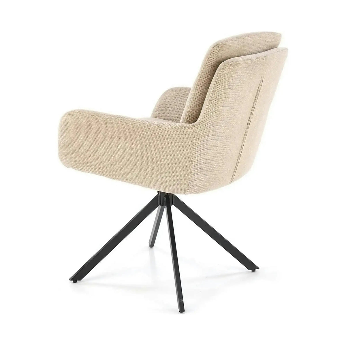 Scaun bej tapitat K536, stofa clasica/metal, 62x68x85 cm
