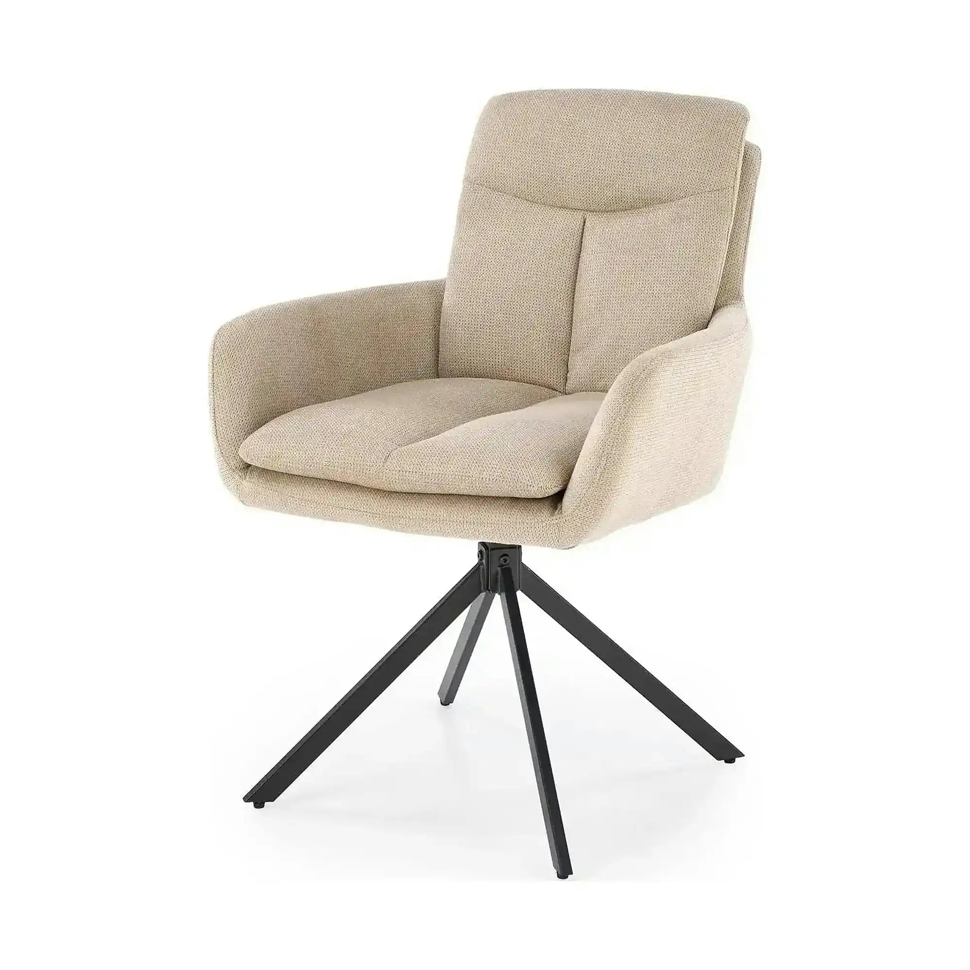 Scaun bej tapitat K536, stofa clasica/metal, 62x68x85 cm