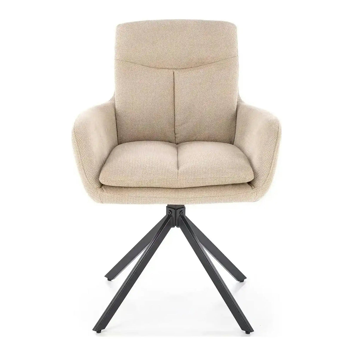 Scaun bej tapitat K536, stofa clasica/metal, 62x68x85 cm