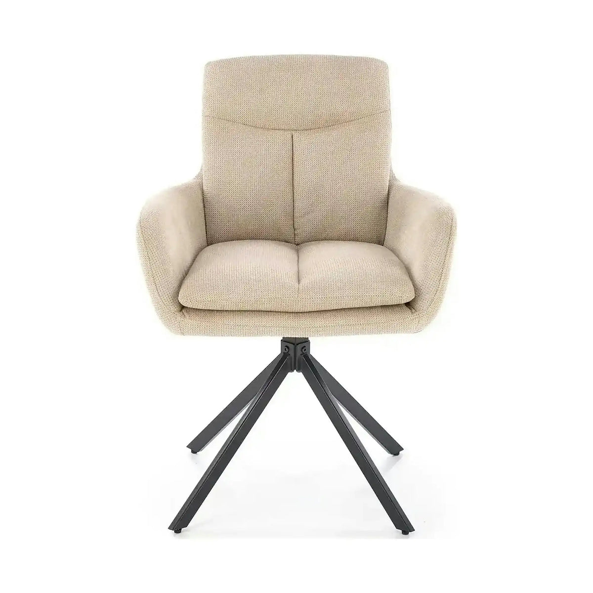 Scaun bej tapitat K536, stofa clasica/metal, 62x68x85 cm
