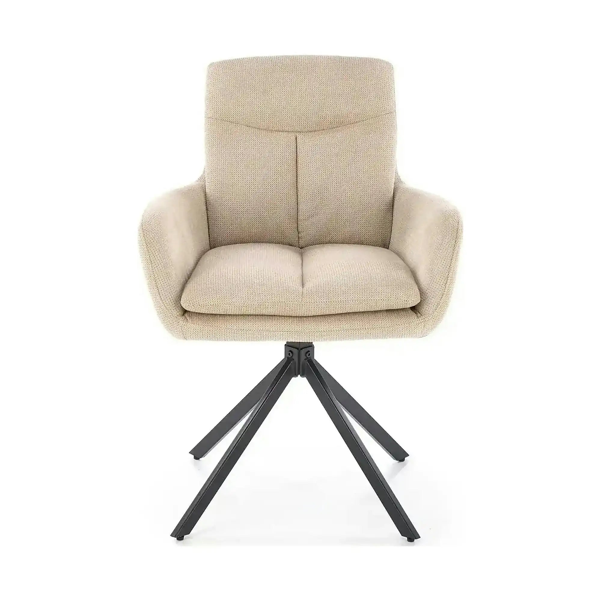 Scaun bej tapitat K536, stofa clasica/metal, 62x68x85 cm