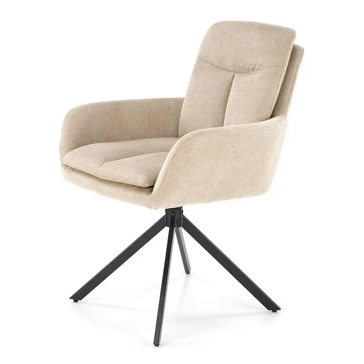 Scaun bej tapitat K536, stofa clasica/metal, 62x68x85 cm