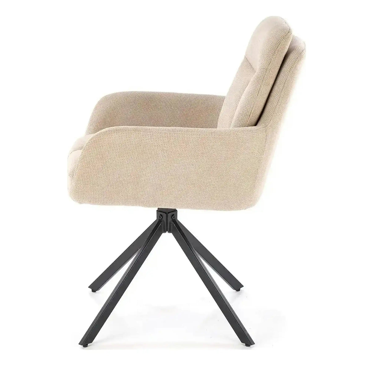Scaun bej tapitat K536, stofa clasica/metal, 62x68x85 cm