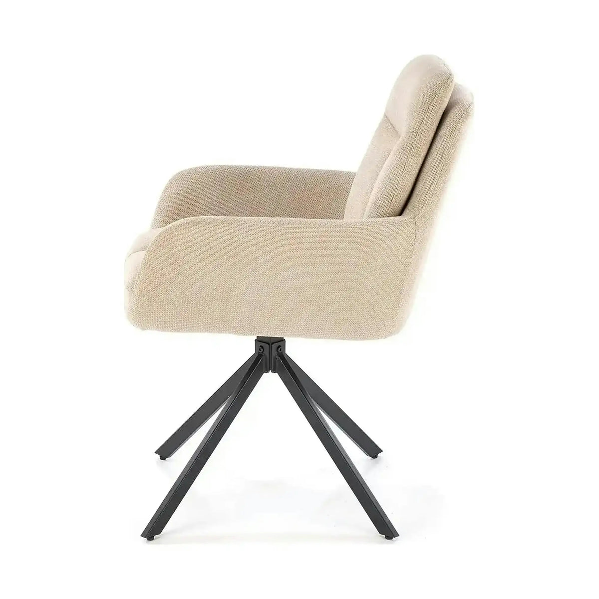 Scaun bej tapitat K536, stofa clasica/metal, 62x68x85 cm