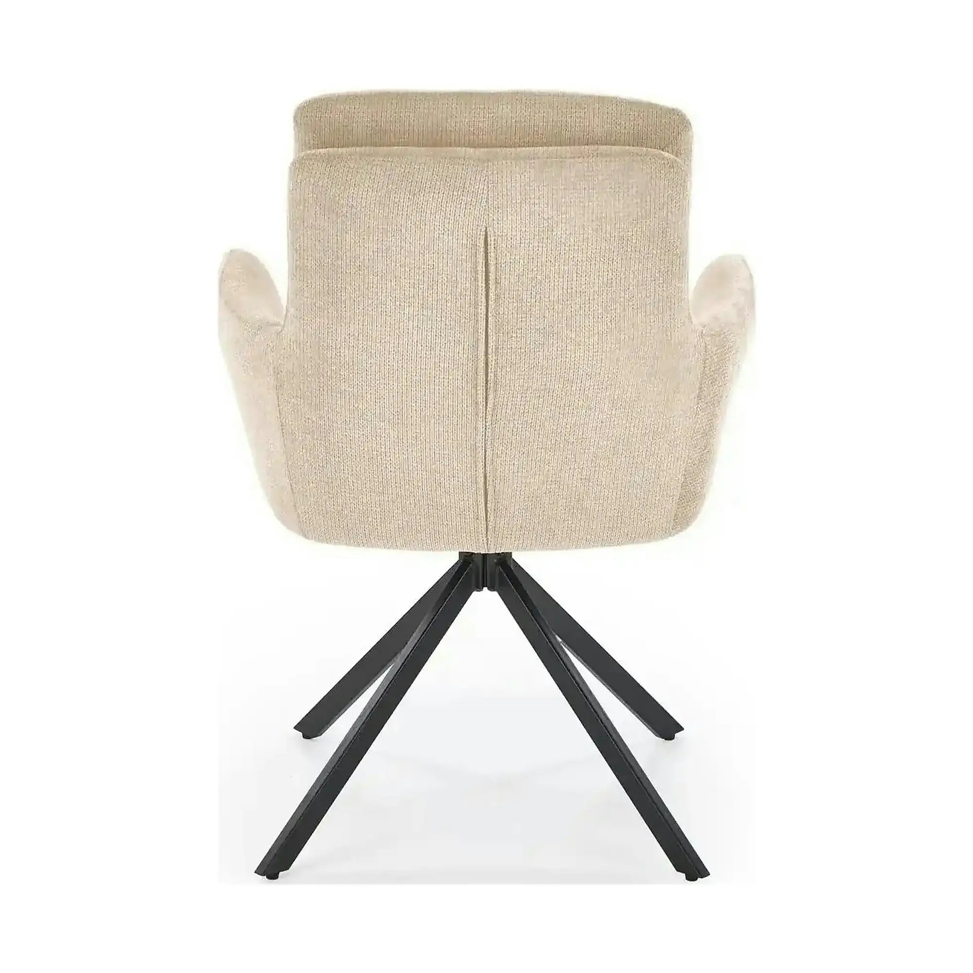 Scaun bej tapitat K536, stofa clasica/metal, 62x68x85 cm