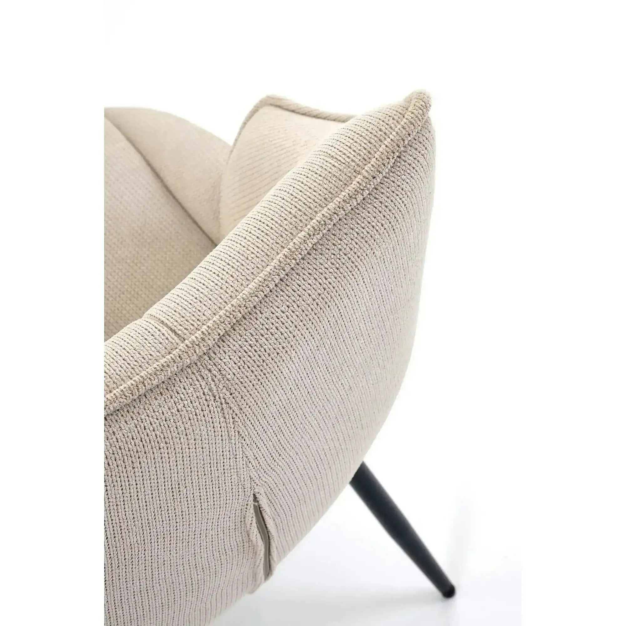 Scaun bej tapitat K543, stofa clasica/metal, 55x60x87 cm