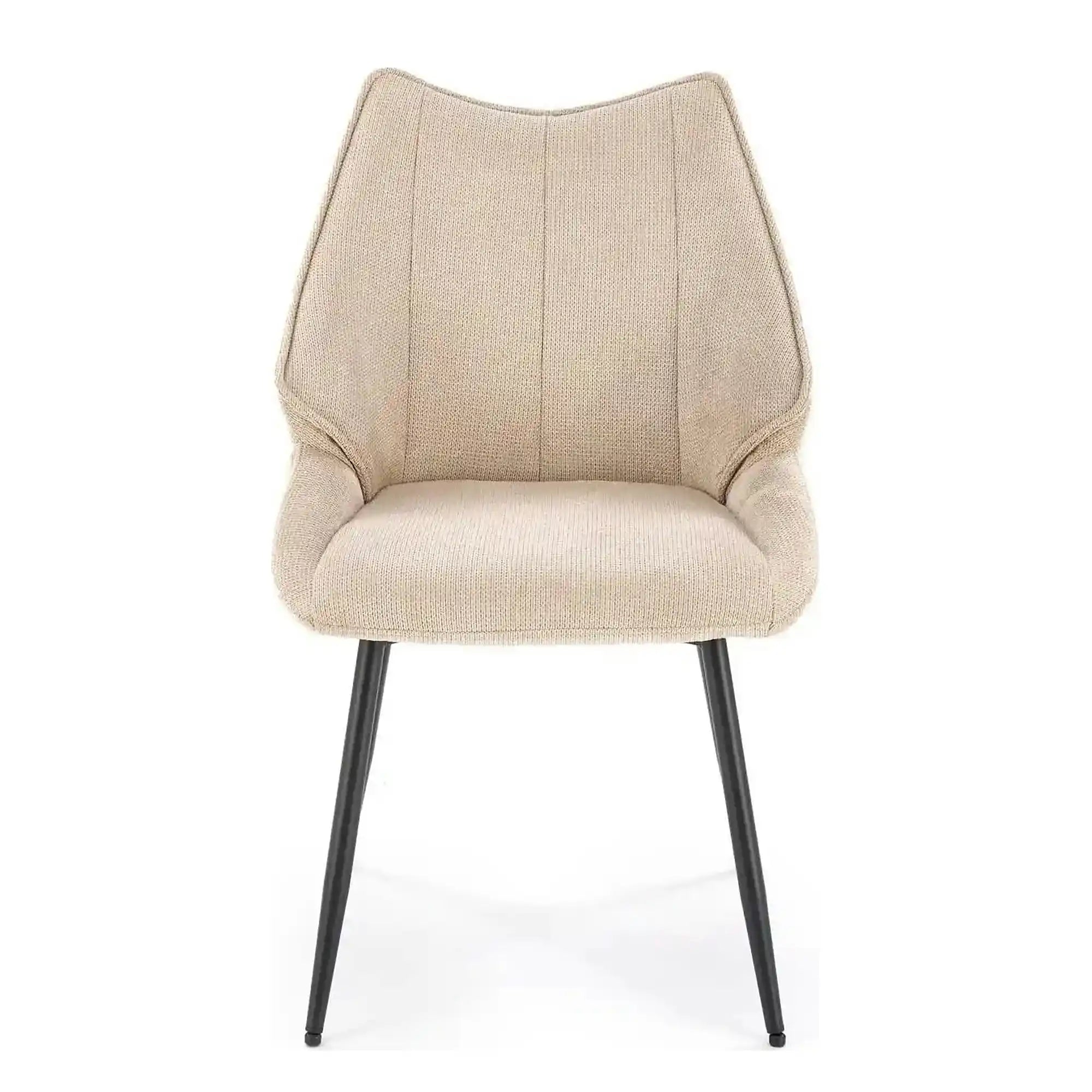 Scaun bej tapitat K543, stofa clasica/metal, 55x60x87 cm