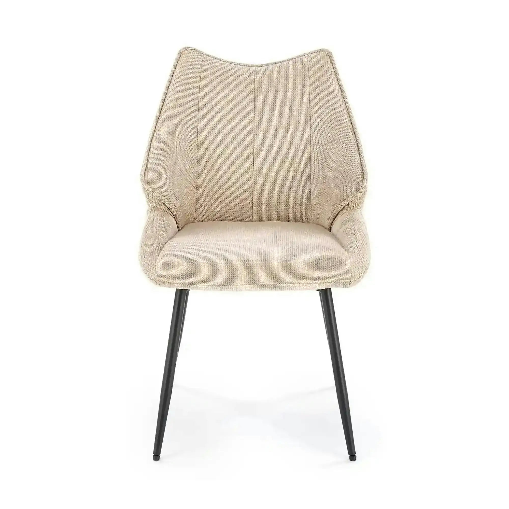 Scaun bej tapitat K543, stofa clasica/metal, 55x60x87 cm