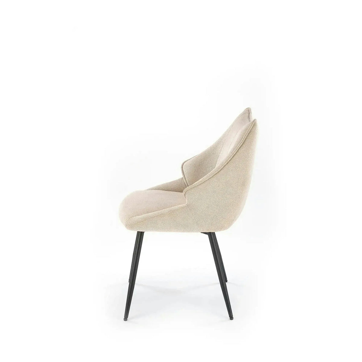 Scaun bej tapitat K543, stofa clasica/metal, 55x60x87 cm