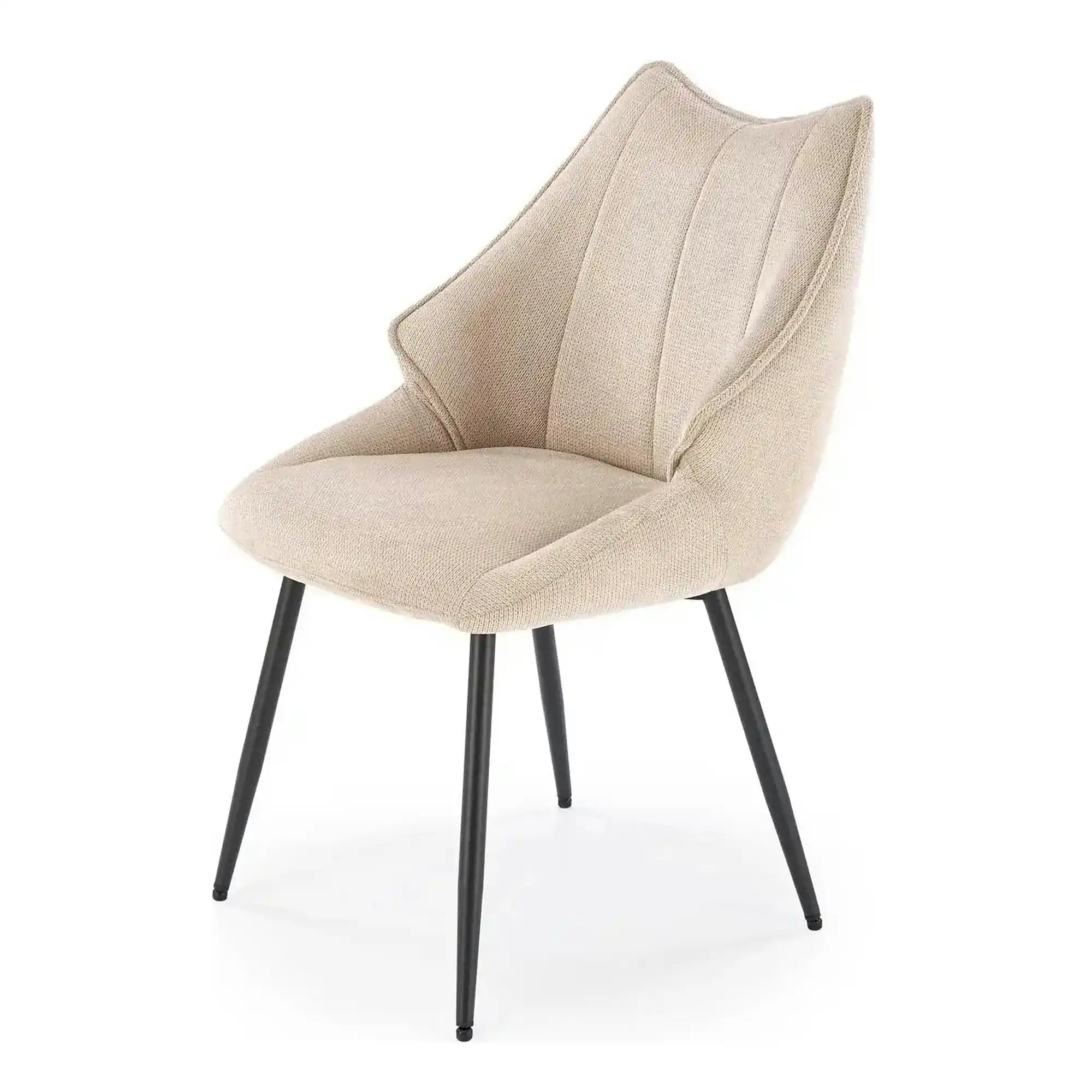 Scaun bej tapitat K543, stofa clasica/metal, 55x60x87 cm