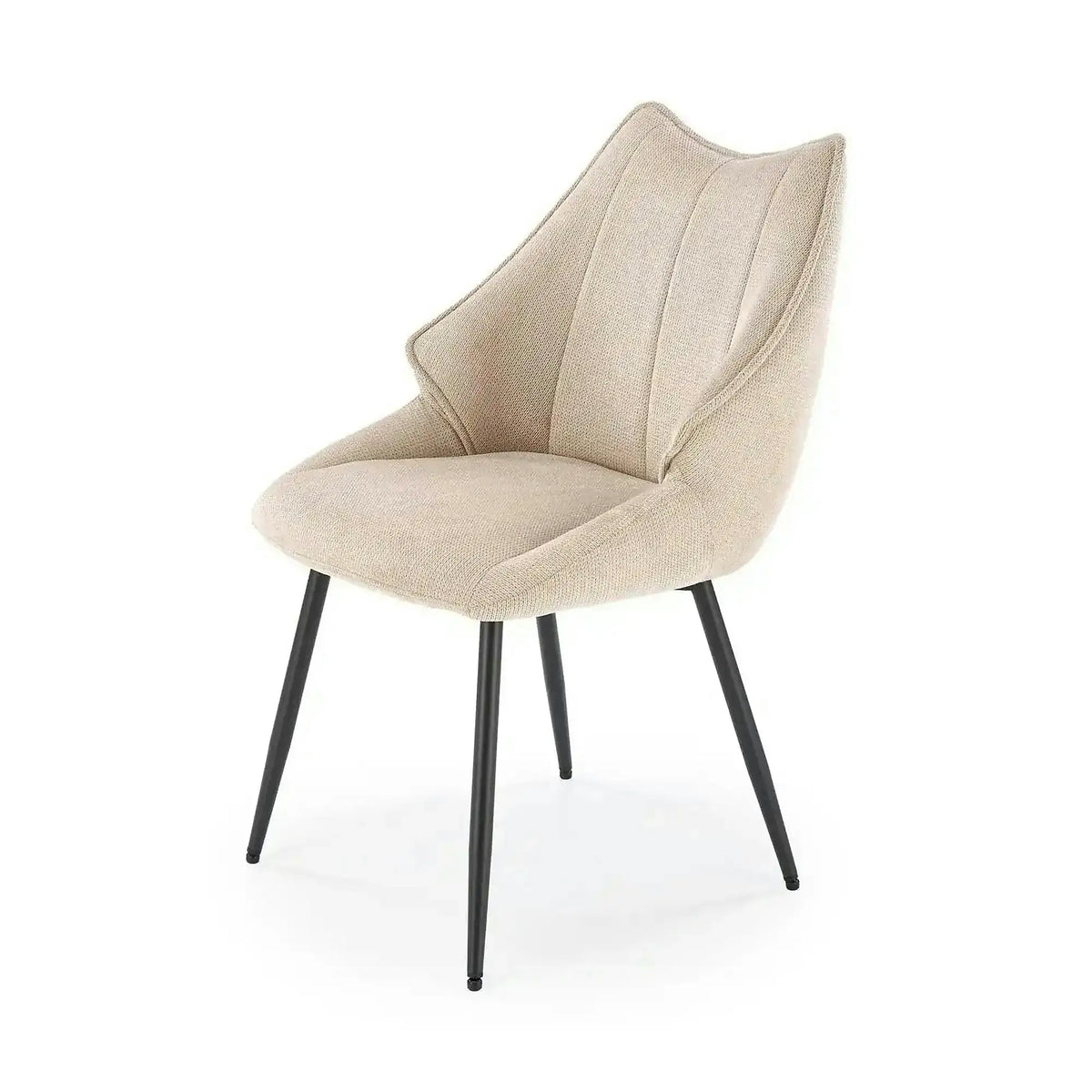 Scaun bej tapitat K543, stofa clasica/metal, 55x60x87 cm